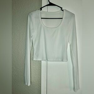 White long sleeve crop top.
